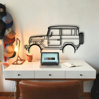 FJ40 1977 Classic Silhouette Metal Wall Art - Tinvibe