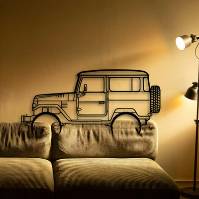 FJ40 1977 Classic Silhouette Metal Wall Art - Tinvibe