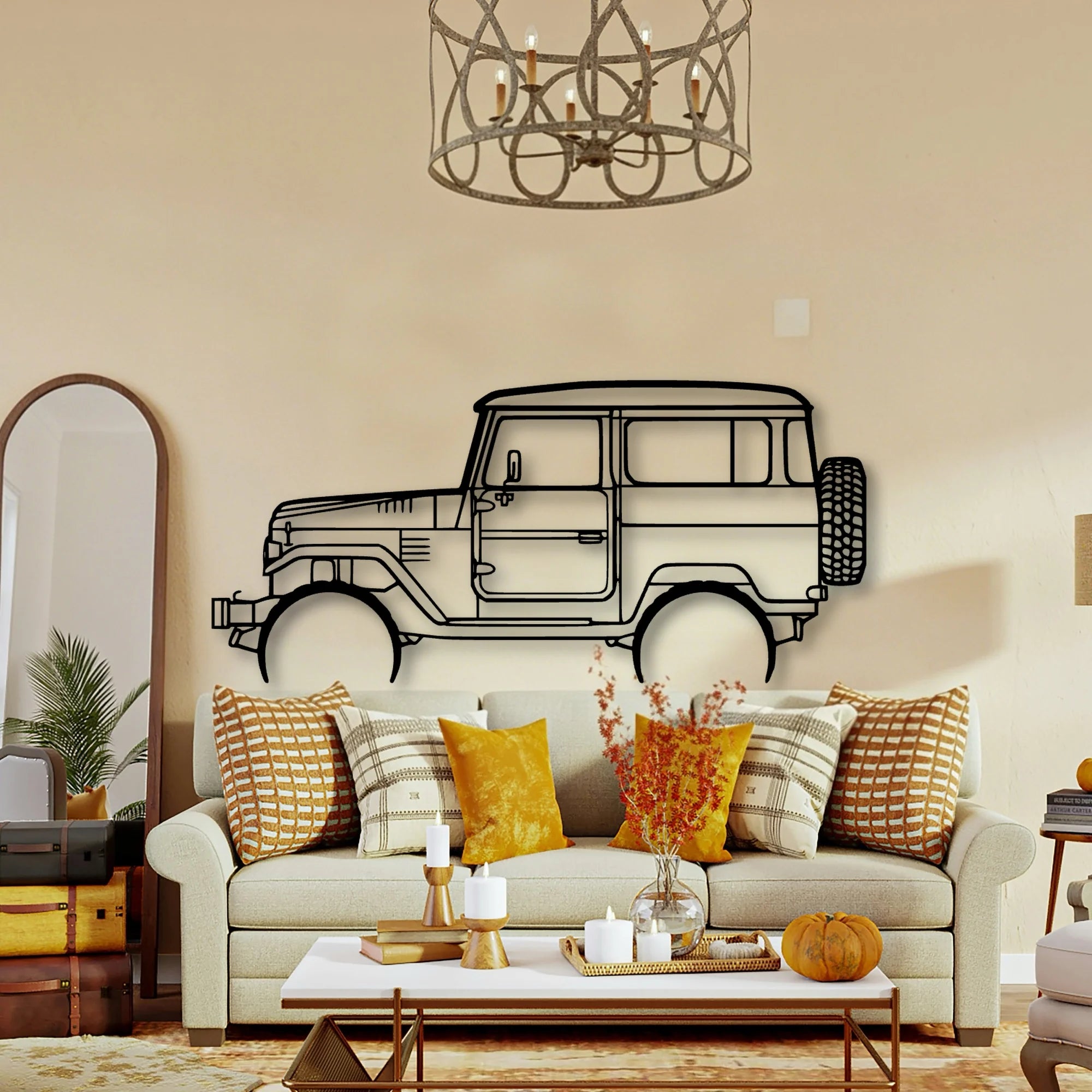 FJ40 1977 Classic Silhouette Metal Wall Art - Tinvibe