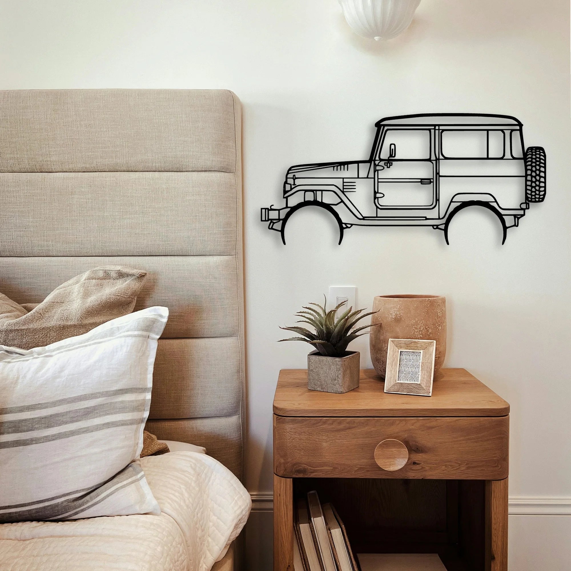 FJ40 1977 Classic Silhouette Metal Wall Art - Tinvibe