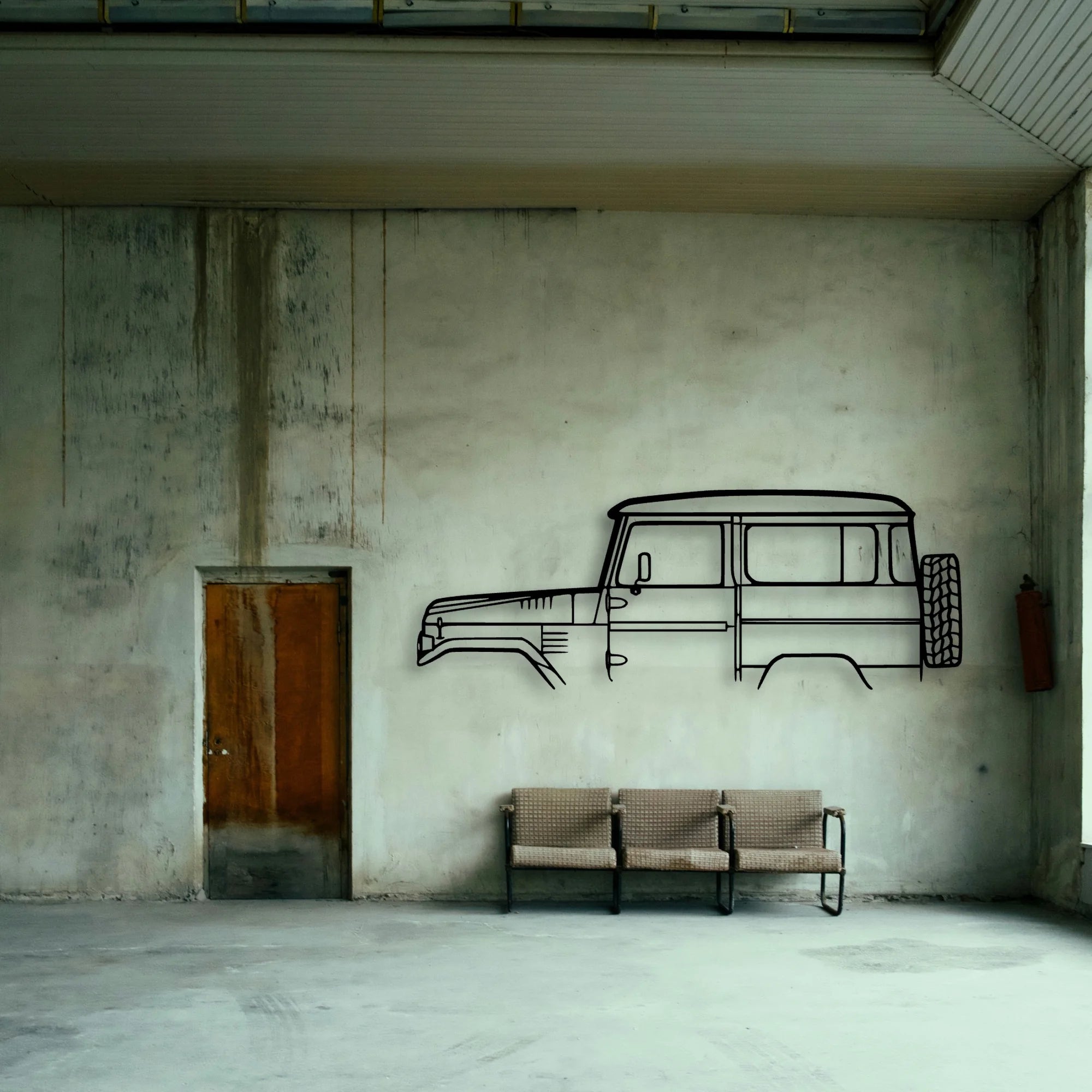 FJ40 1978 Classic Silhouette Metal Wall Art - Tinvibe