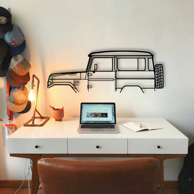 FJ40 1978 Classic Silhouette Metal Wall Art - Tinvibe