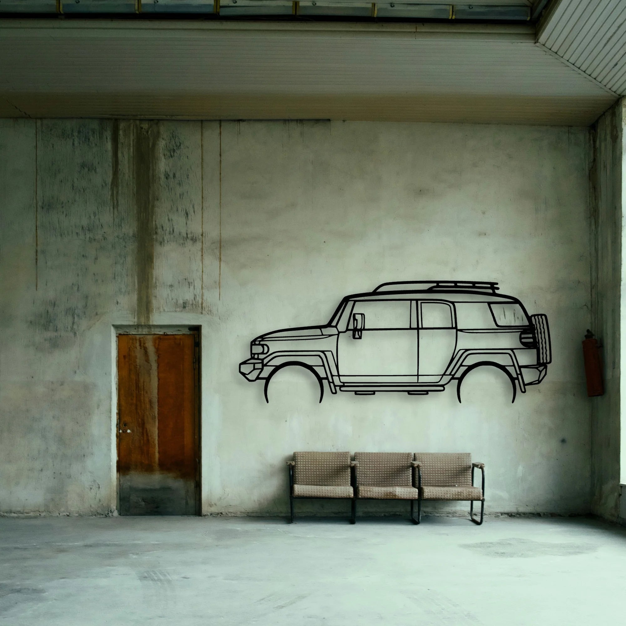 FJ Cruiser 2008 Classic Silhouette Metal Wall Art - Tinvibe