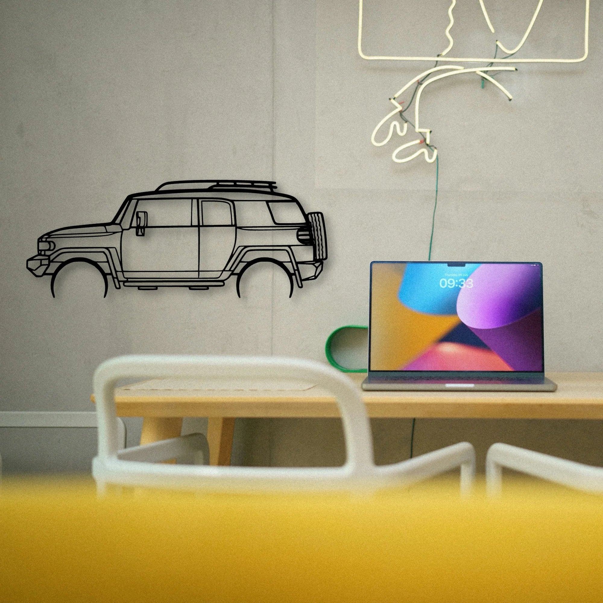 FJ Cruiser 2008 Classic Silhouette Metal Wall Art - Tinvibe