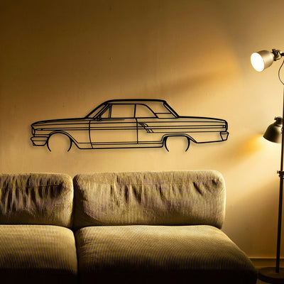 Fairlane Coupe 1964 2 Classic Silhouette Metal Wall Art - Tinvibe