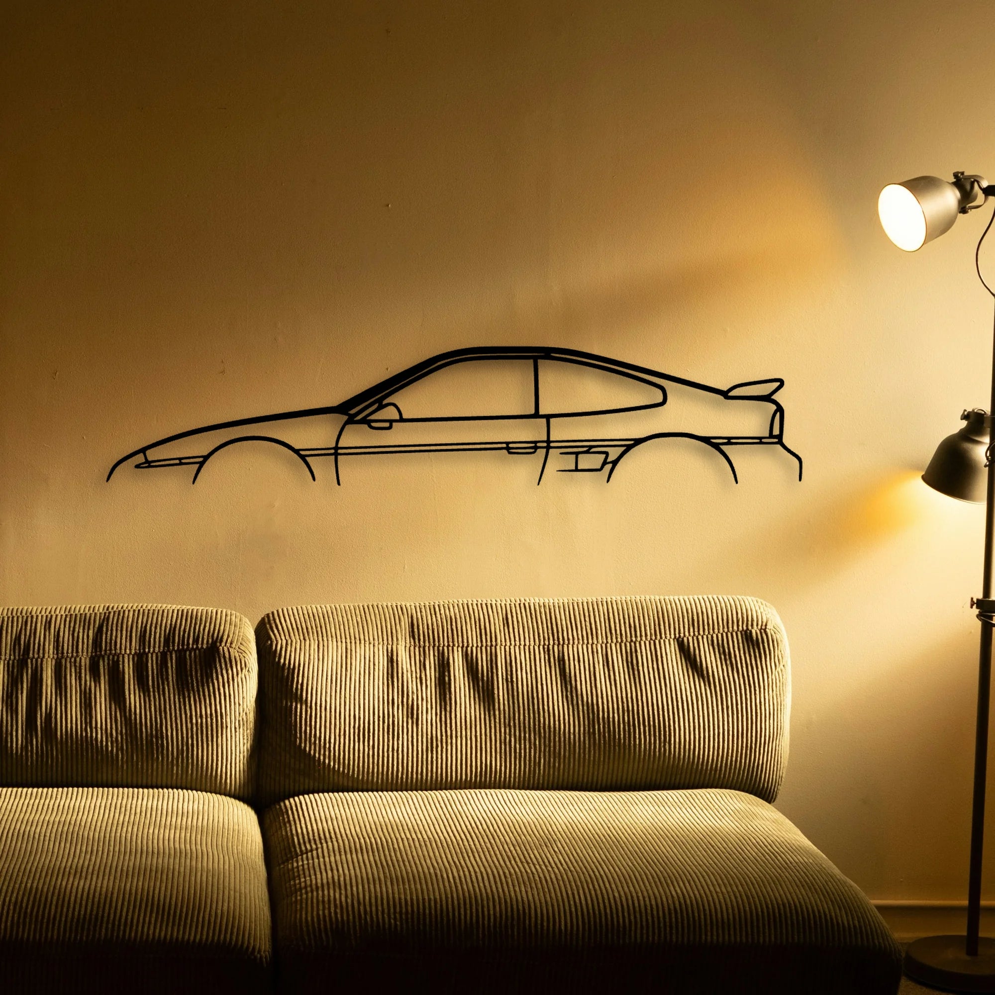 Fiero 1987 Classic Silhouette Metal Wall Art - Tinvibe