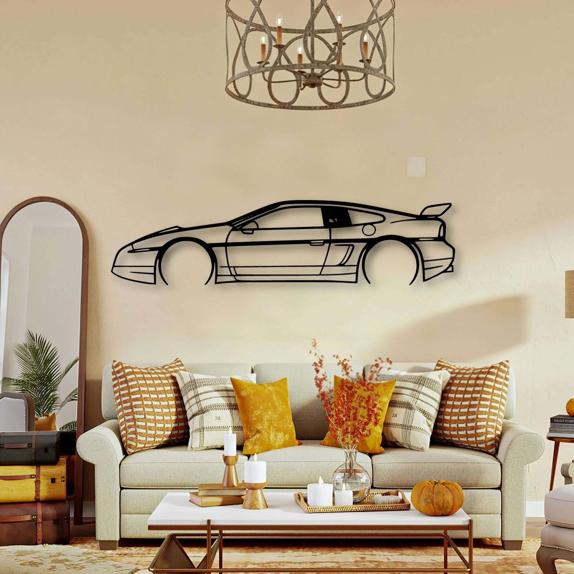 Fiero GT 1987 Classic Silhouette Metal Wall Art - Tinvibe