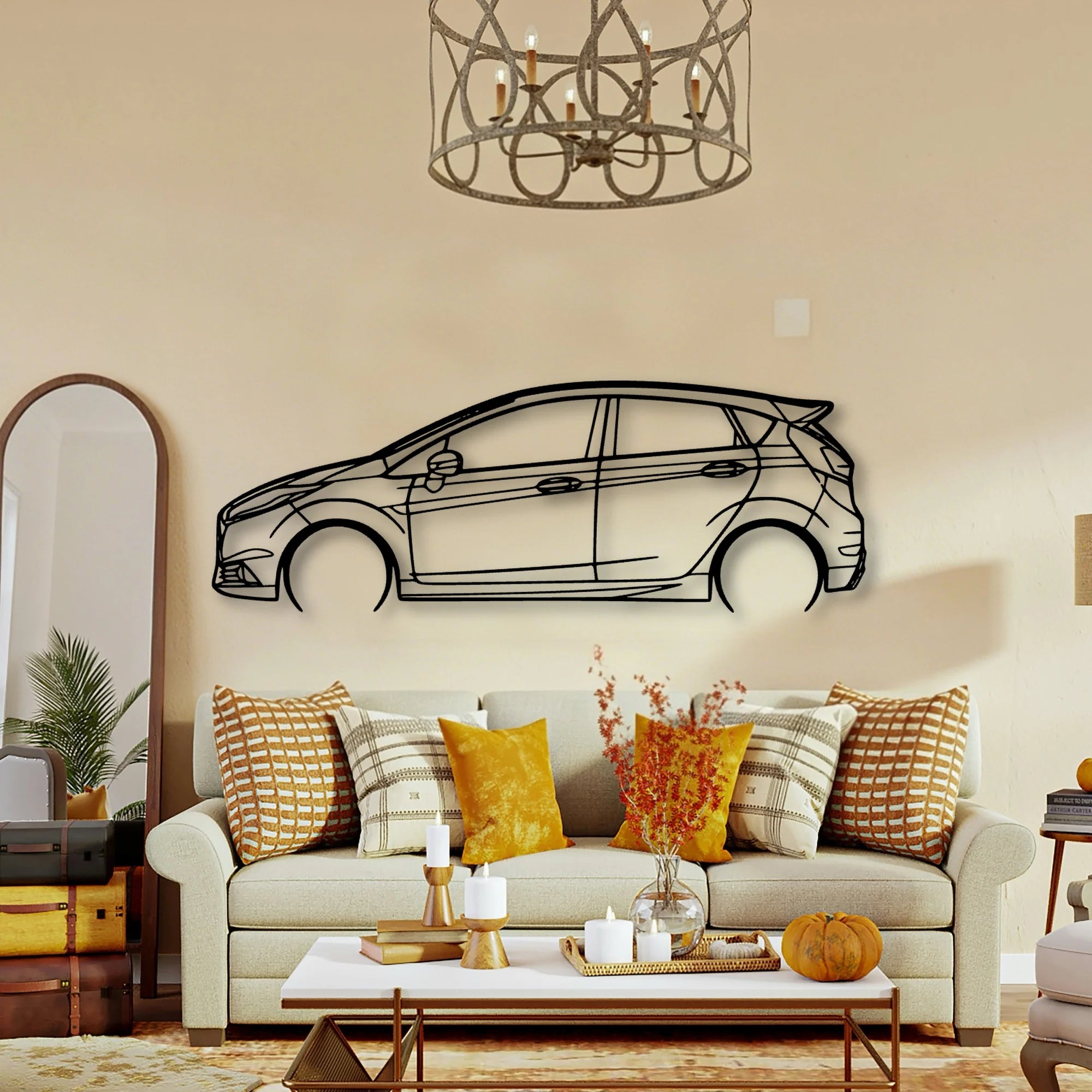 Fiesta ST 2017 Classic Silhouette Metal Wall Art - Tinvibe
