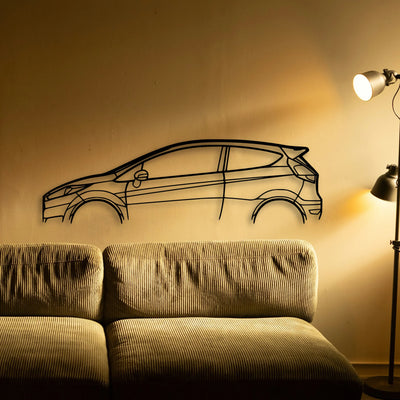 Fiesta MK7 Classic Silhouette Metal Wall Art - Tinvibe