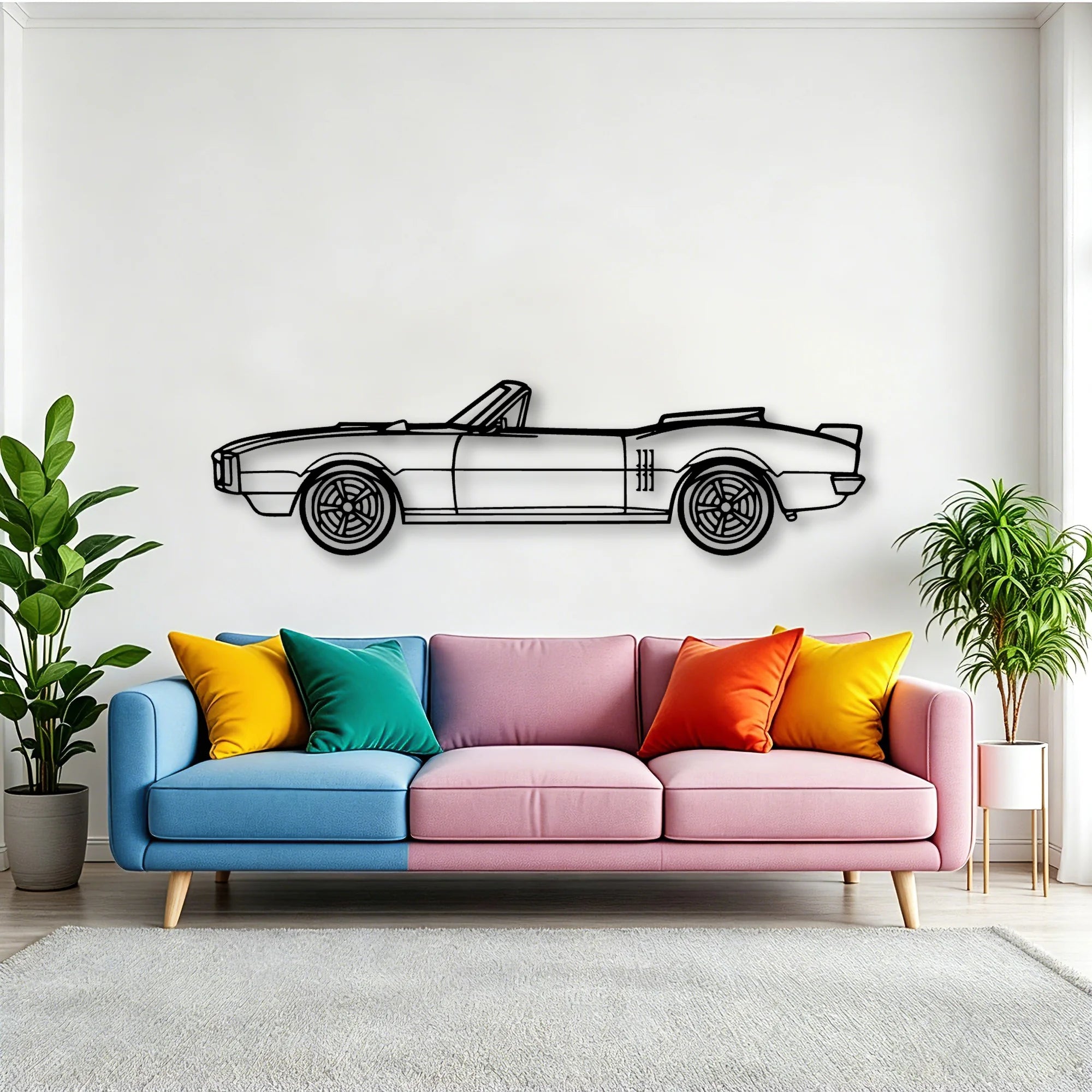 Firebird Convertible Classic Silhouette Metal Wall Art - Tinvibe