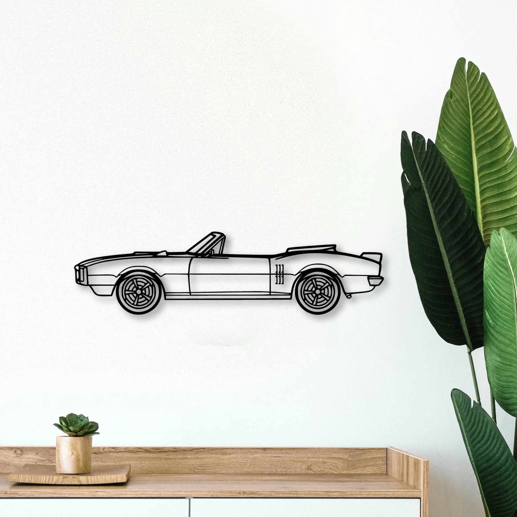 Firebird Convertible Classic Silhouette Metal Wall Art - Tinvibe