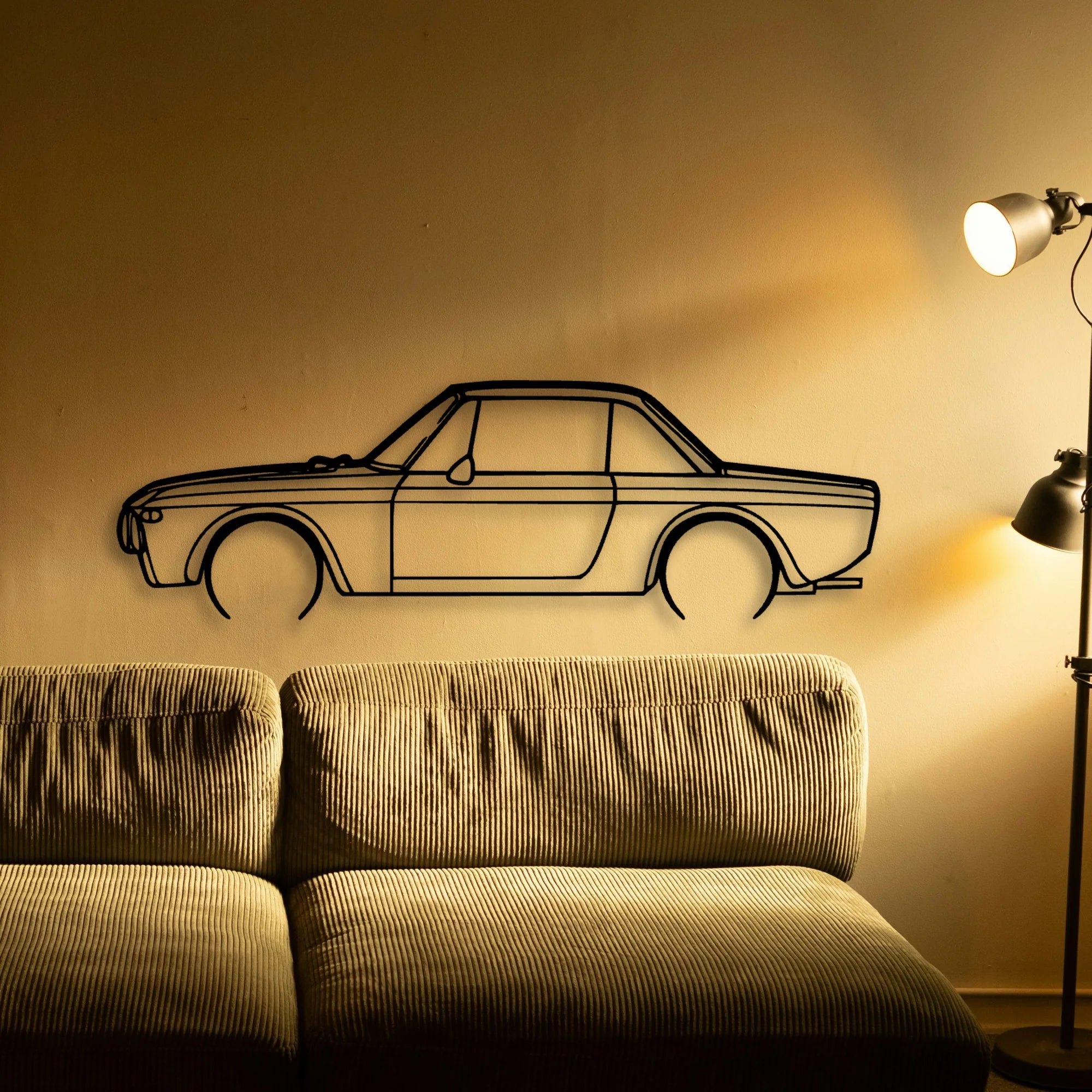 Fulvia 1970 Classic Silhouette Metal Wall Art - Tinvibe