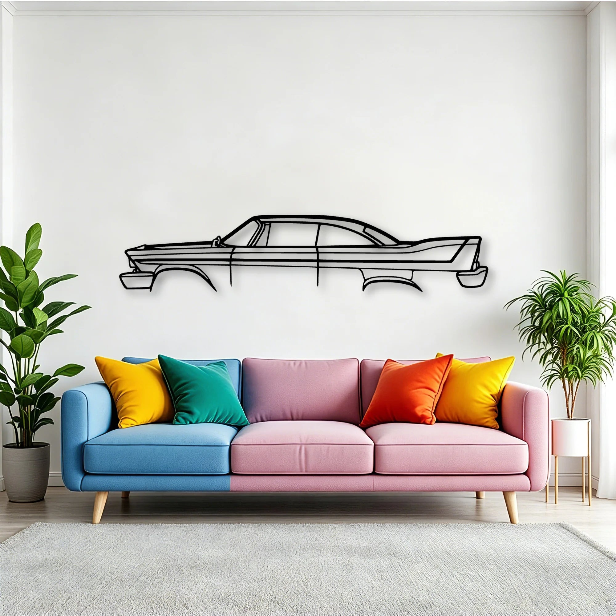 Fury 1958 Classic Silhouette Metal Wall Art - Tinvibe