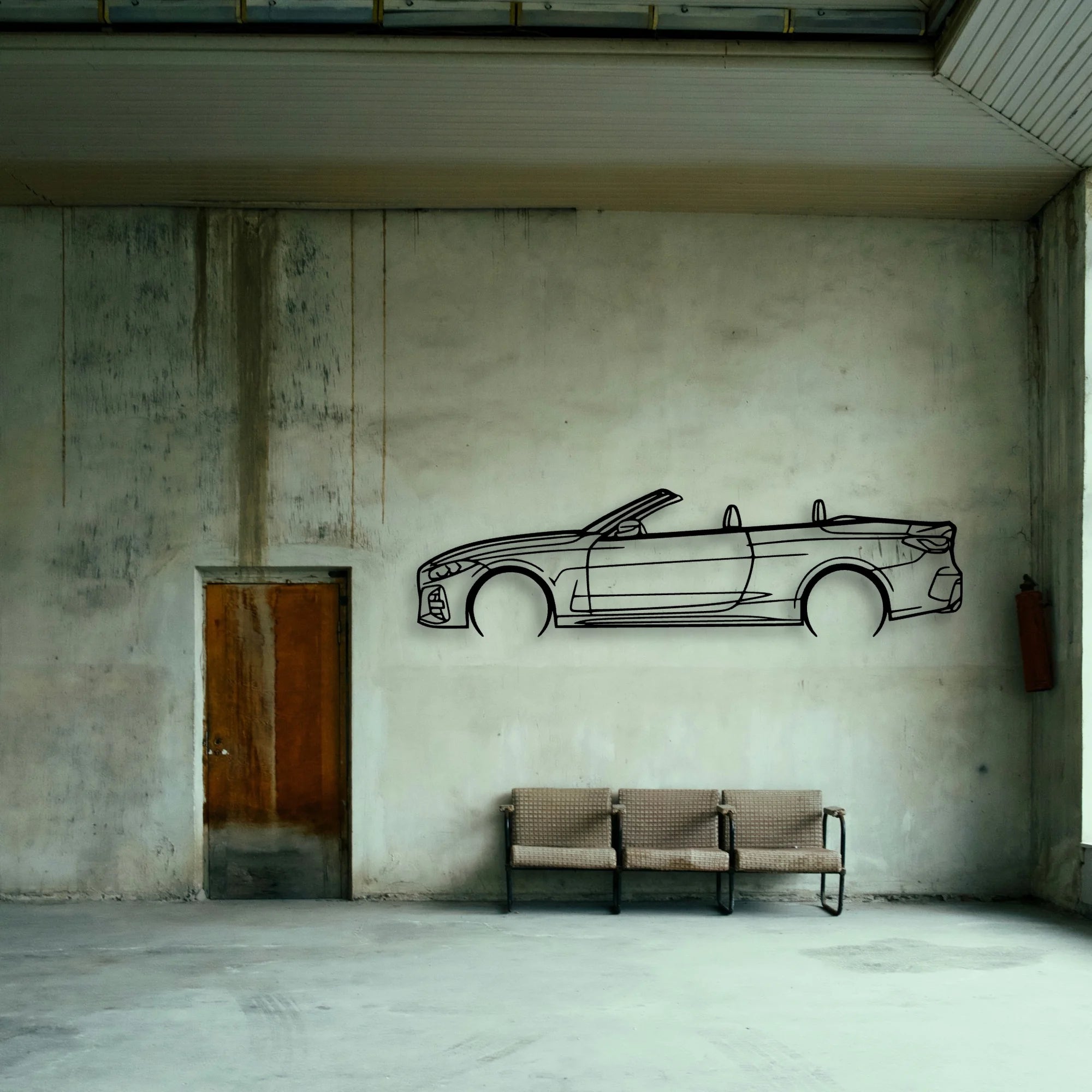 G23 4 Series Convertible 2021 Classic Silhouette Metal Wall Art - Tinvibe