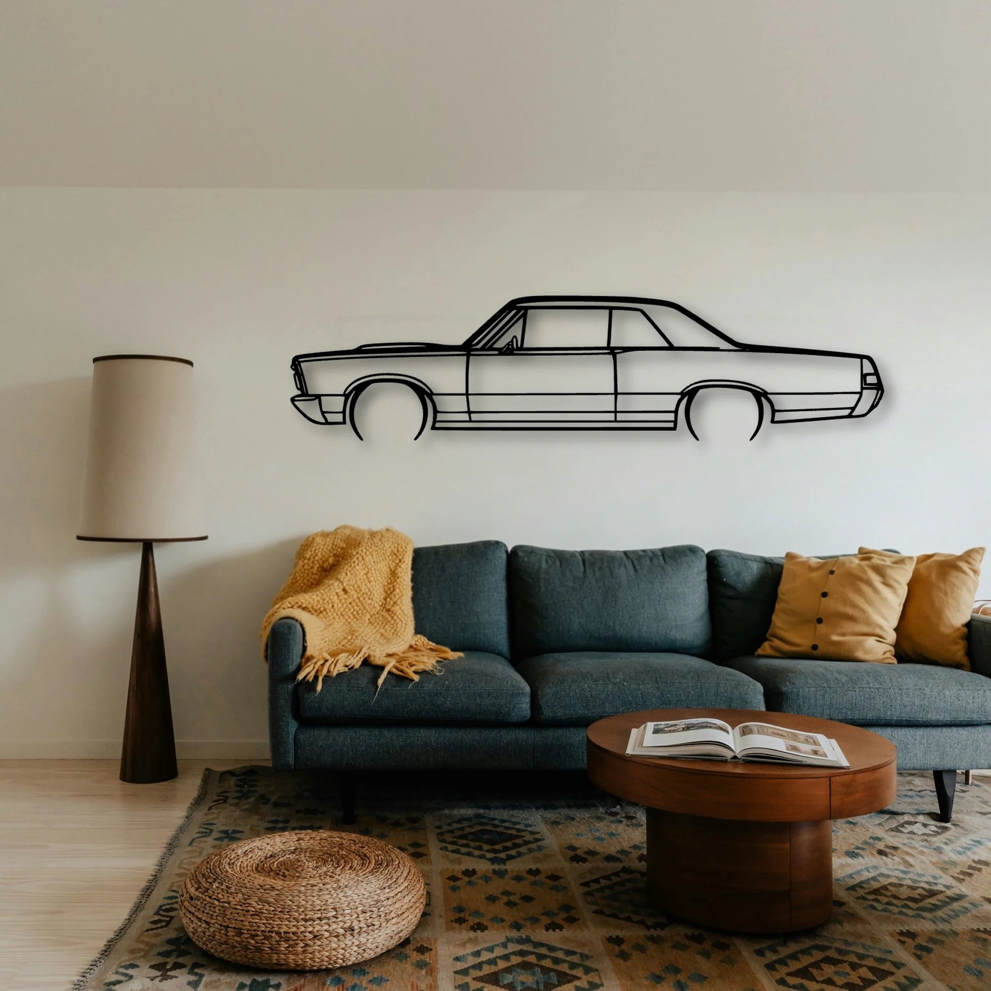 GTO 1965 Classic Silhouette Metal Wall Art - Tinvibe