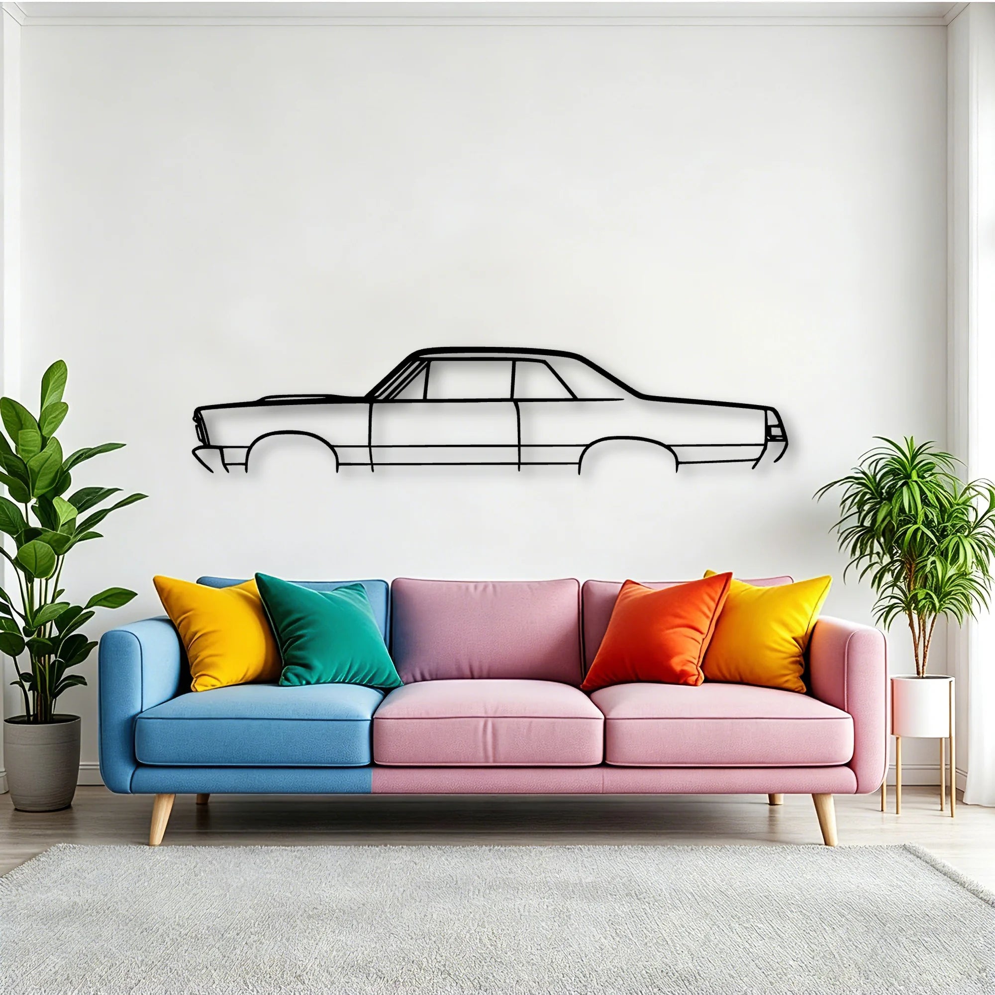 GTO 1965 2 Classic Silhouette Metal Wall Art - Tinvibe