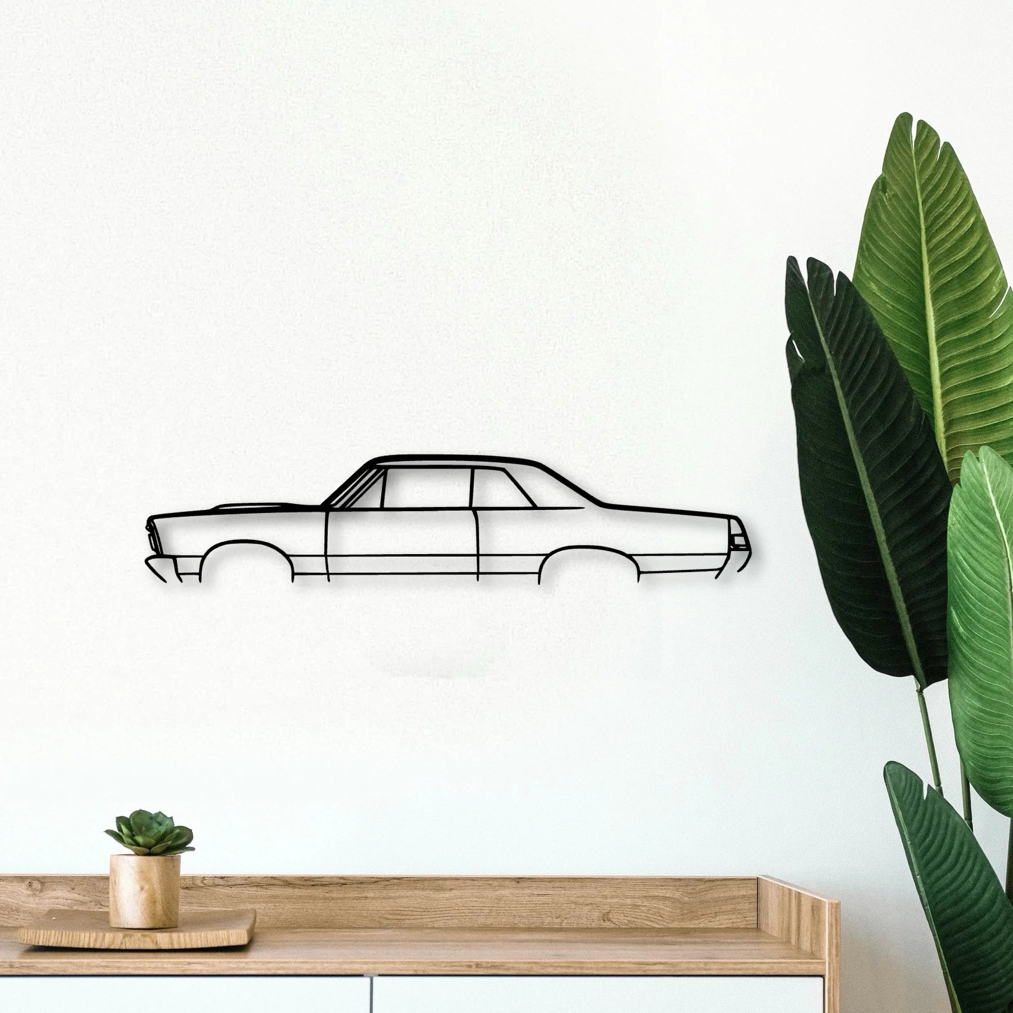GTO 1965 2 Classic Silhouette Metal Wall Art - Tinvibe