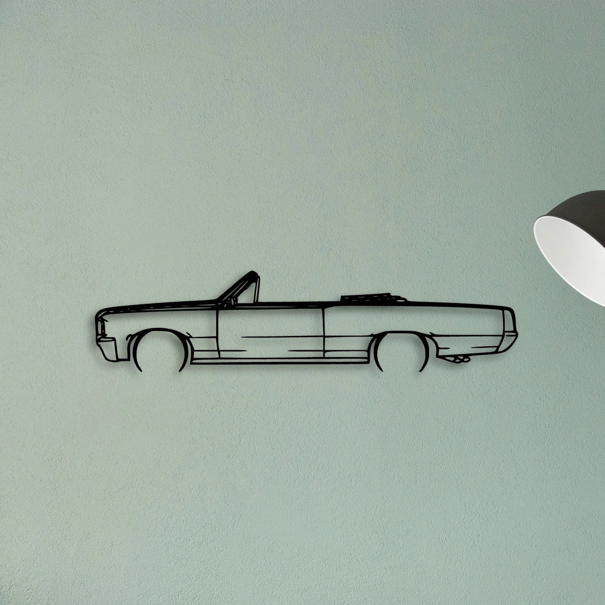 GTO Cabrio 1964 Classic Silhouette Metal Wall Art - Tinvibe