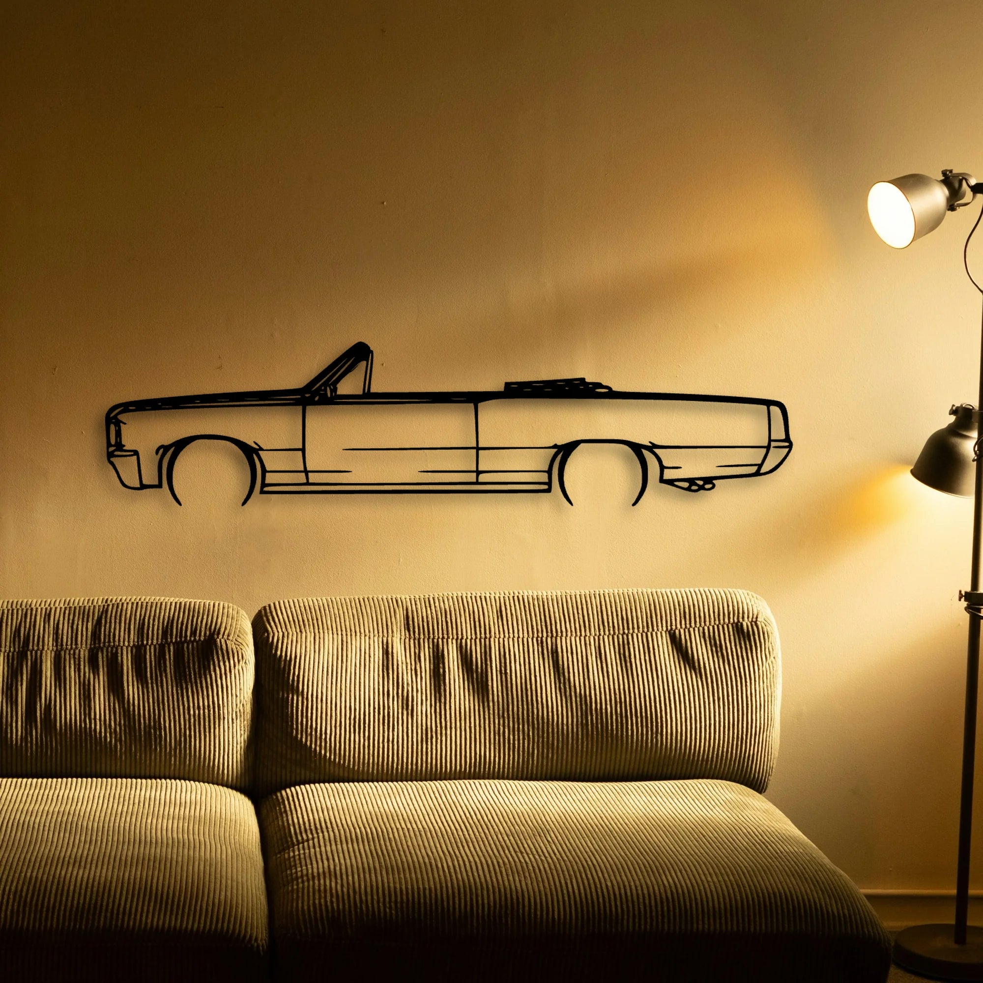 GTO Cabrio 1964 Classic Silhouette Metal Wall Art - Tinvibe