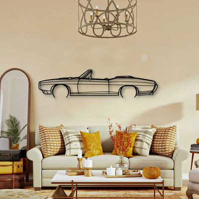 GTO Convertible 1969 Classic Silhouette Metal Wall Art - Tinvibe
