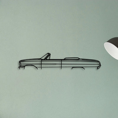 Galaxie Convertible 1964 Classic Silhouette Metal Wall Art - Tinvibe