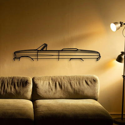 Galaxie Convertible 1964 Classic Silhouette Metal Wall Art - Tinvibe