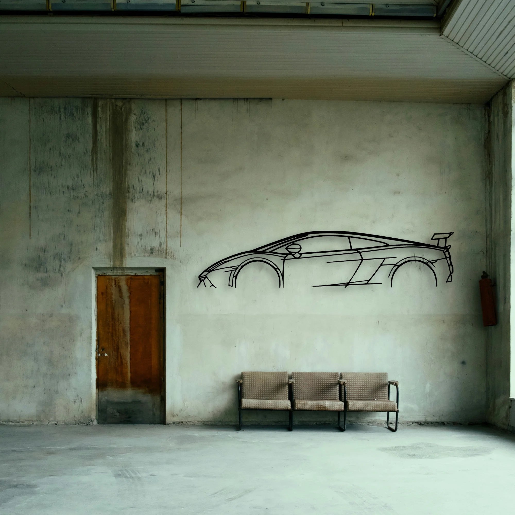 Gallardo LP570 Blancpain Classic Silhouette Metal Wall Art - Tinvibe