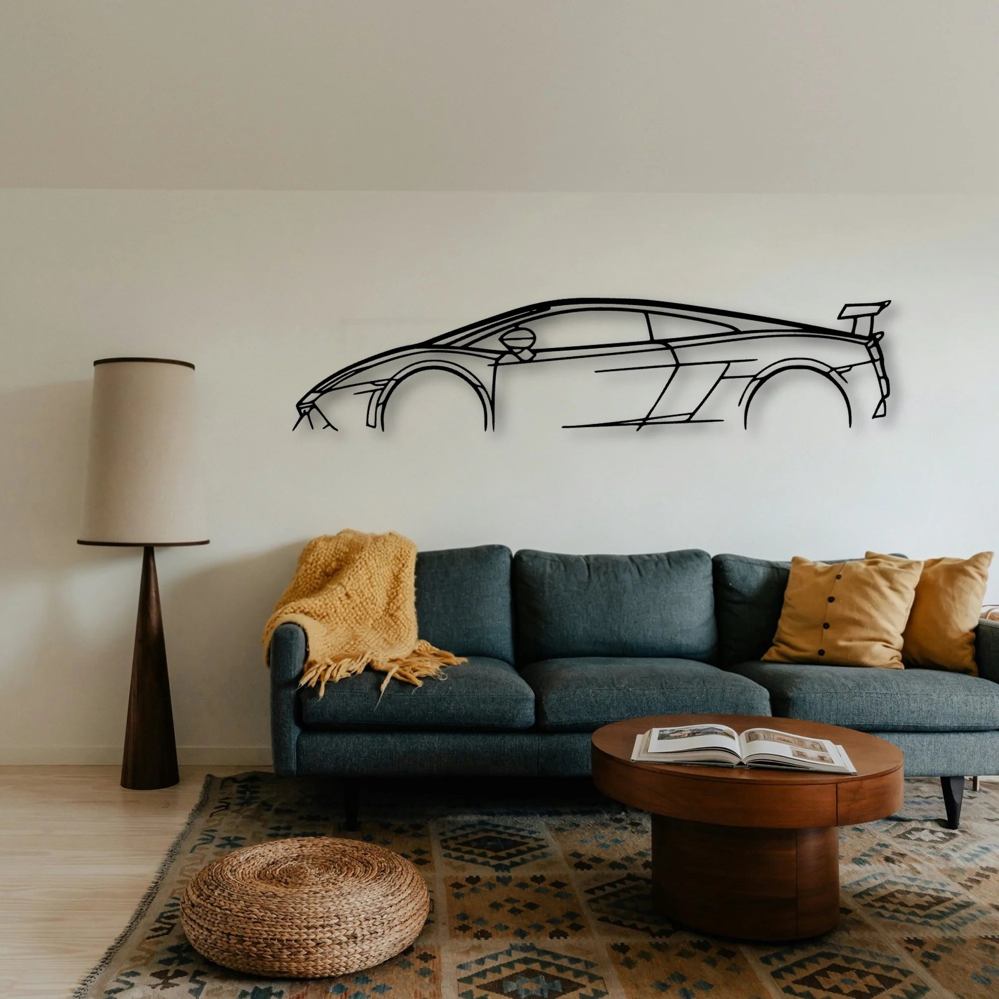 Gallardo LP570 Blancpain Classic Silhouette Metal Wall Art - Tinvibe