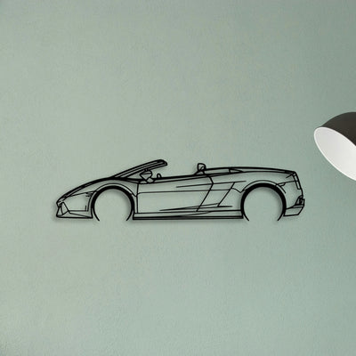 Gallardo Spyder 2012 Classic Silhouette Metal Wall Art - Tinvibe