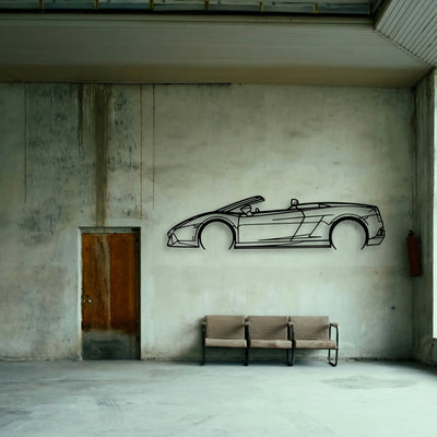 Gallardo Spyder 2012 Classic Silhouette Metal Wall Art - Tinvibe