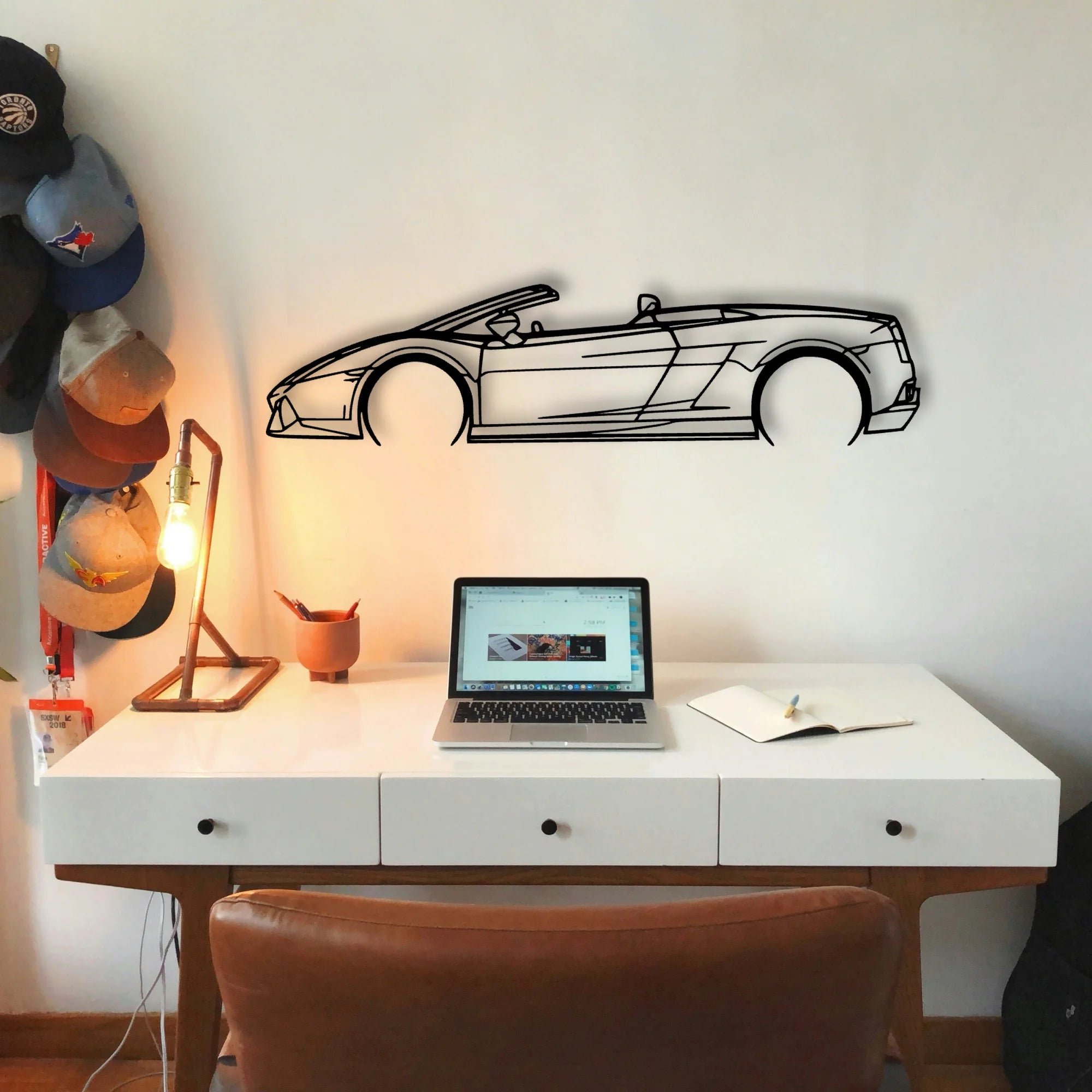 Gallardo Spyder 2012 Classic Silhouette Metal Wall Art - Tinvibe