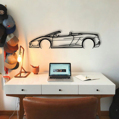 Gallardo Spyder 2012 Classic Silhouette Metal Wall Art - Tinvibe