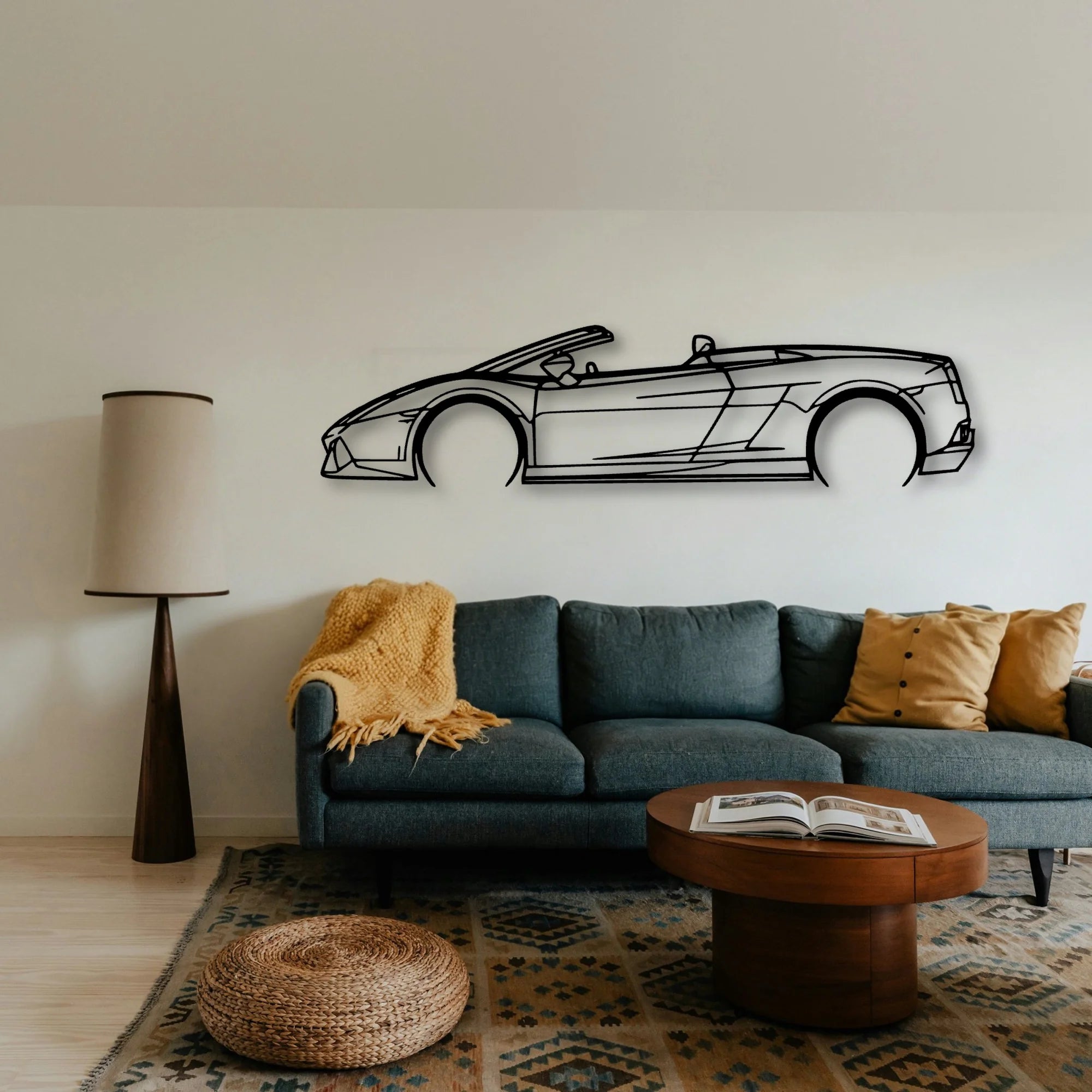 Gallardo Spyder 2012 Classic Silhouette Metal Wall Art - Tinvibe
