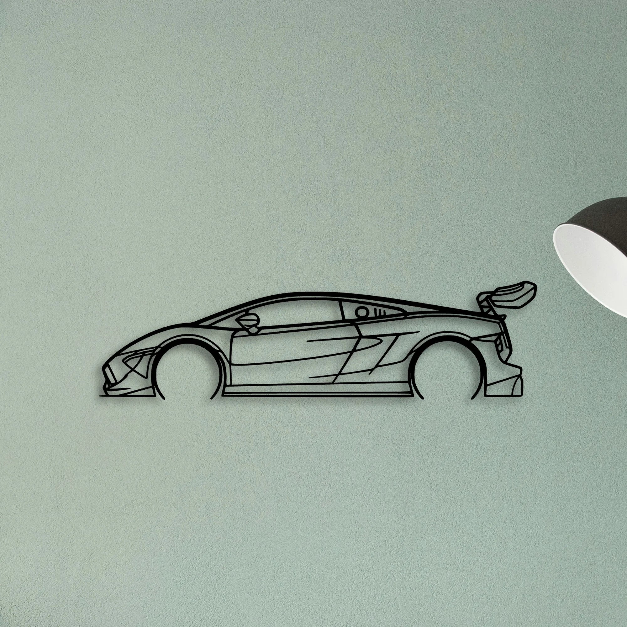 Gallardo Super Trofeo 2 Classic Silhouette Metal Wall Art - Tinvibe