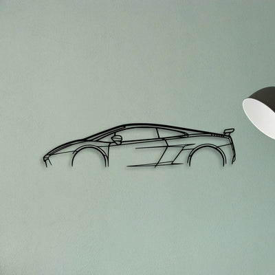 Gallardo Superleggera 2007 Classic Silhouette Metal Wall Art - Tinvibe