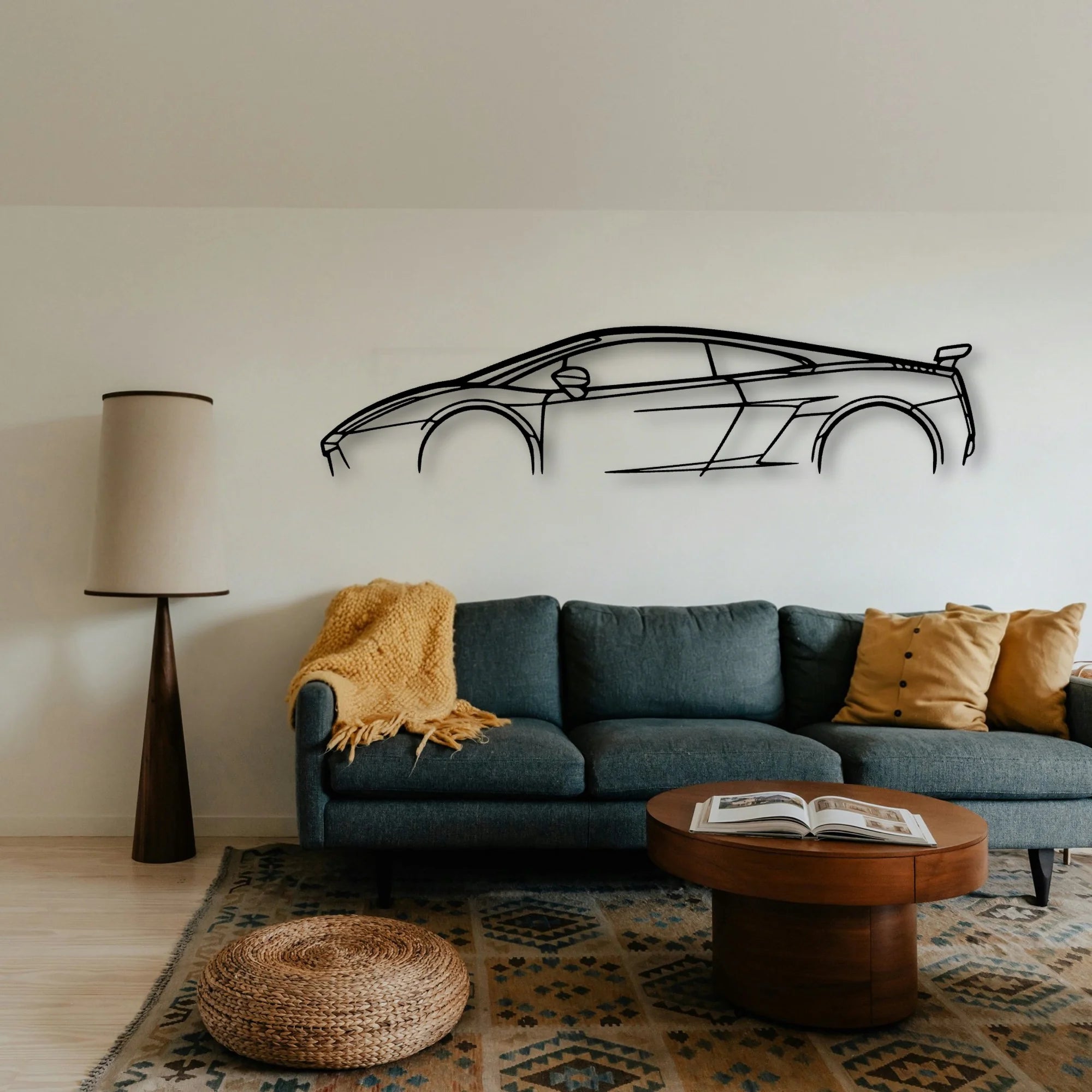 Gallardo Superleggera 2007 Classic Silhouette Metal Wall Art - Tinvibe