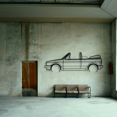 Golf 1 Sportline Cabriolet Classic Silhouette Metal Wall Art - Tinvibe