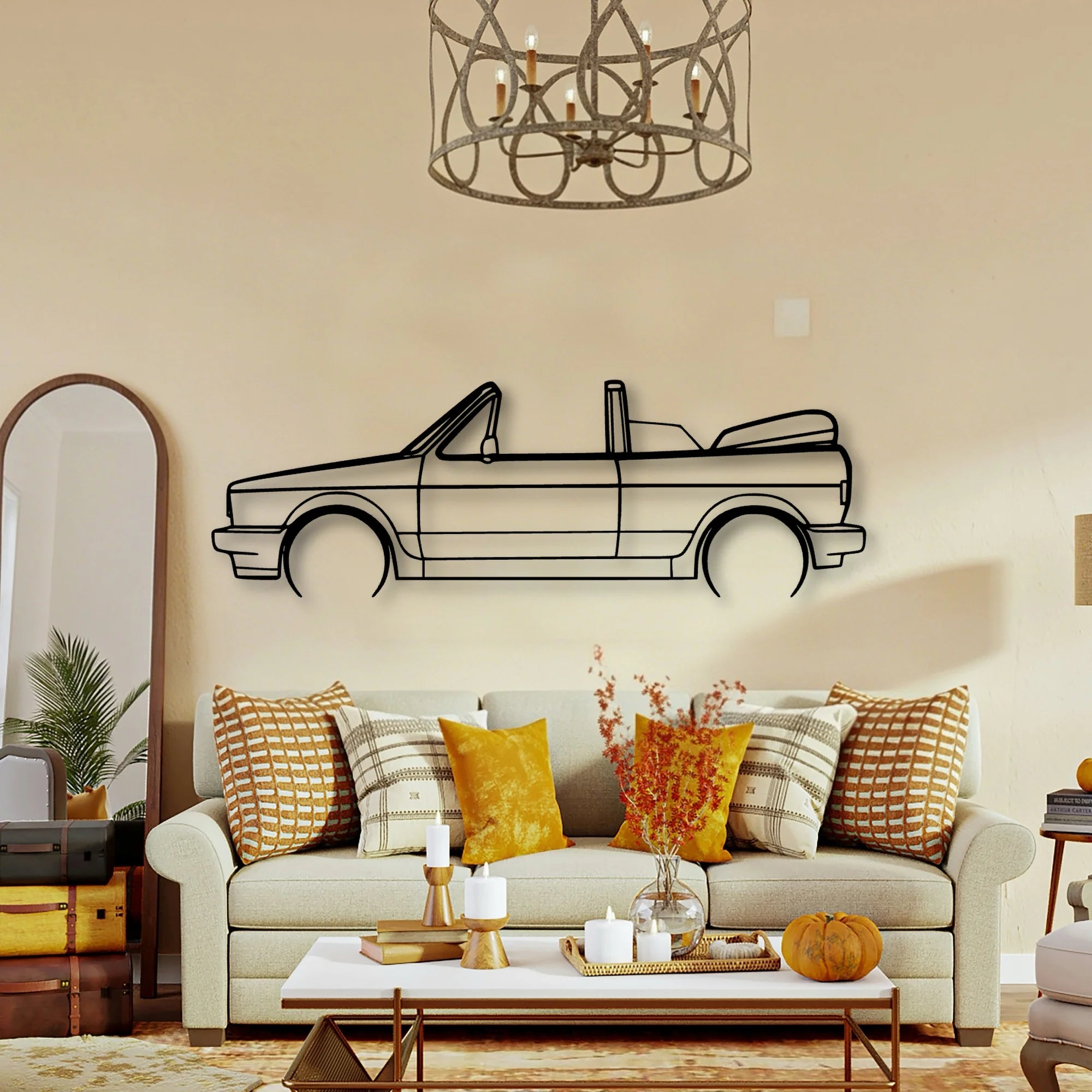 Golf 1 Sportline Cabriolet Classic Silhouette Metal Wall Art - Tinvibe