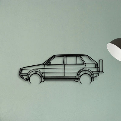 Golf 2 Country 1991 Classic Silhouette Metal Wall Art - Tinvibe