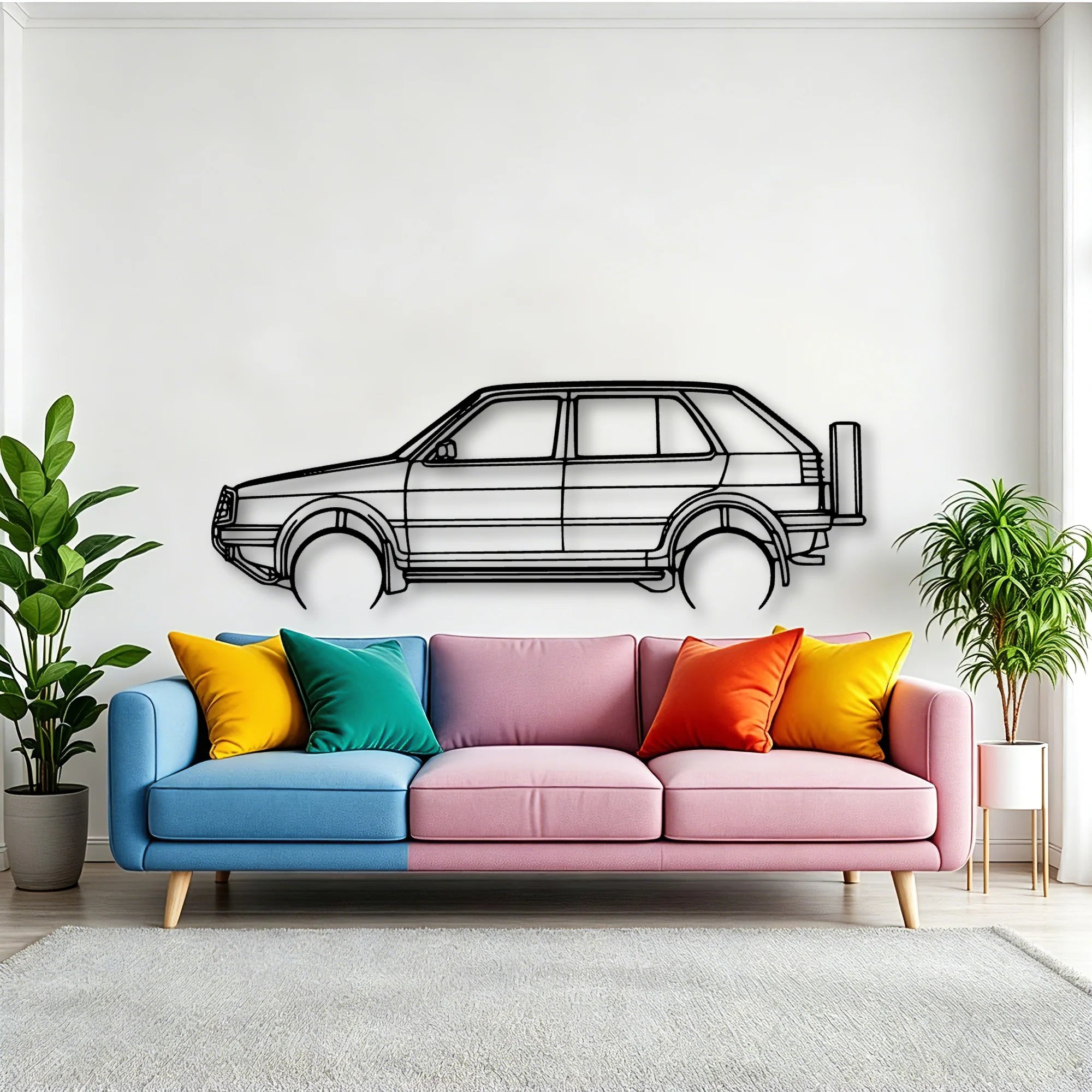 Golf 2 Country 1991 Classic Silhouette Metal Wall Art - Tinvibe