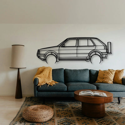 Golf 2 Country 1991 Classic Silhouette Metal Wall Art - Tinvibe