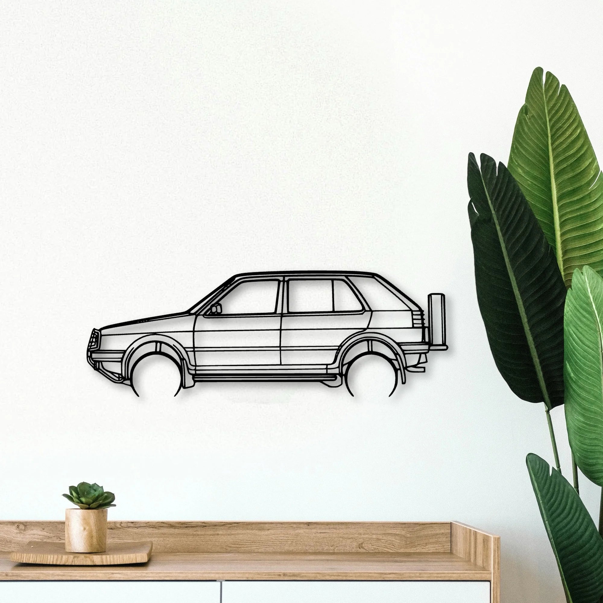 Golf 2 Country 1991 Classic Silhouette Metal Wall Art - Tinvibe