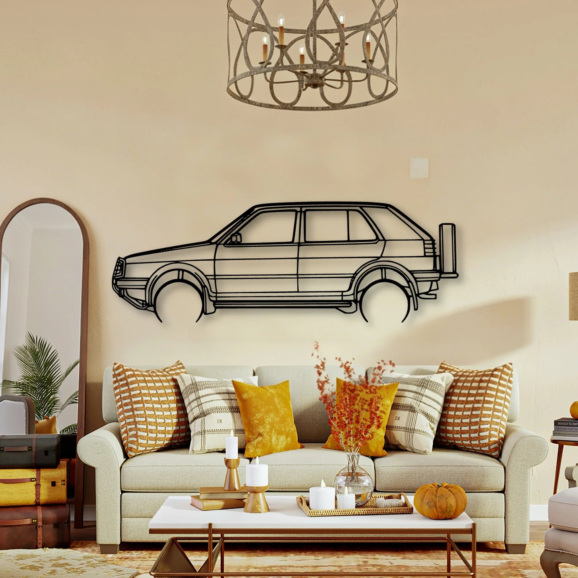 Golf 2 Country 1991 Classic Silhouette Metal Wall Art - Tinvibe