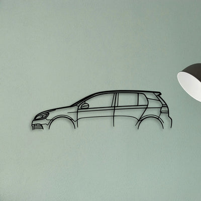 Golf 6 R 2 Classic Silhouette Metal Wall Art - Tinvibe