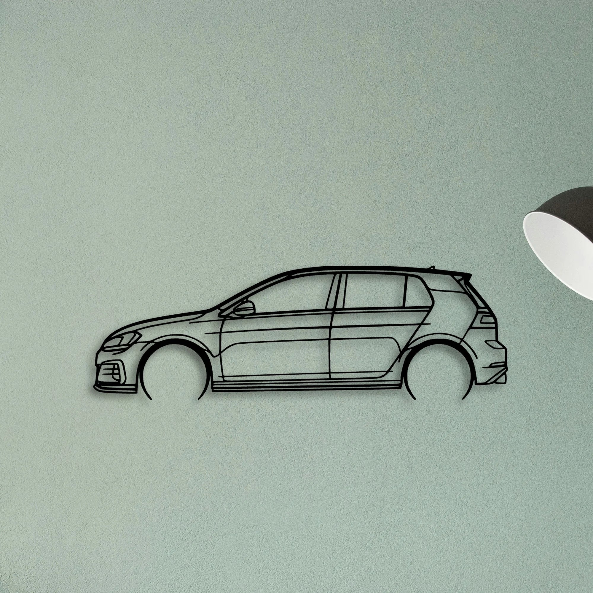 Golf 7 GTI Classic Silhouette Metal Wall Art - Tinvibe