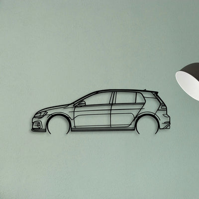 Golf 7 GTI Classic Silhouette Metal Wall Art - Tinvibe