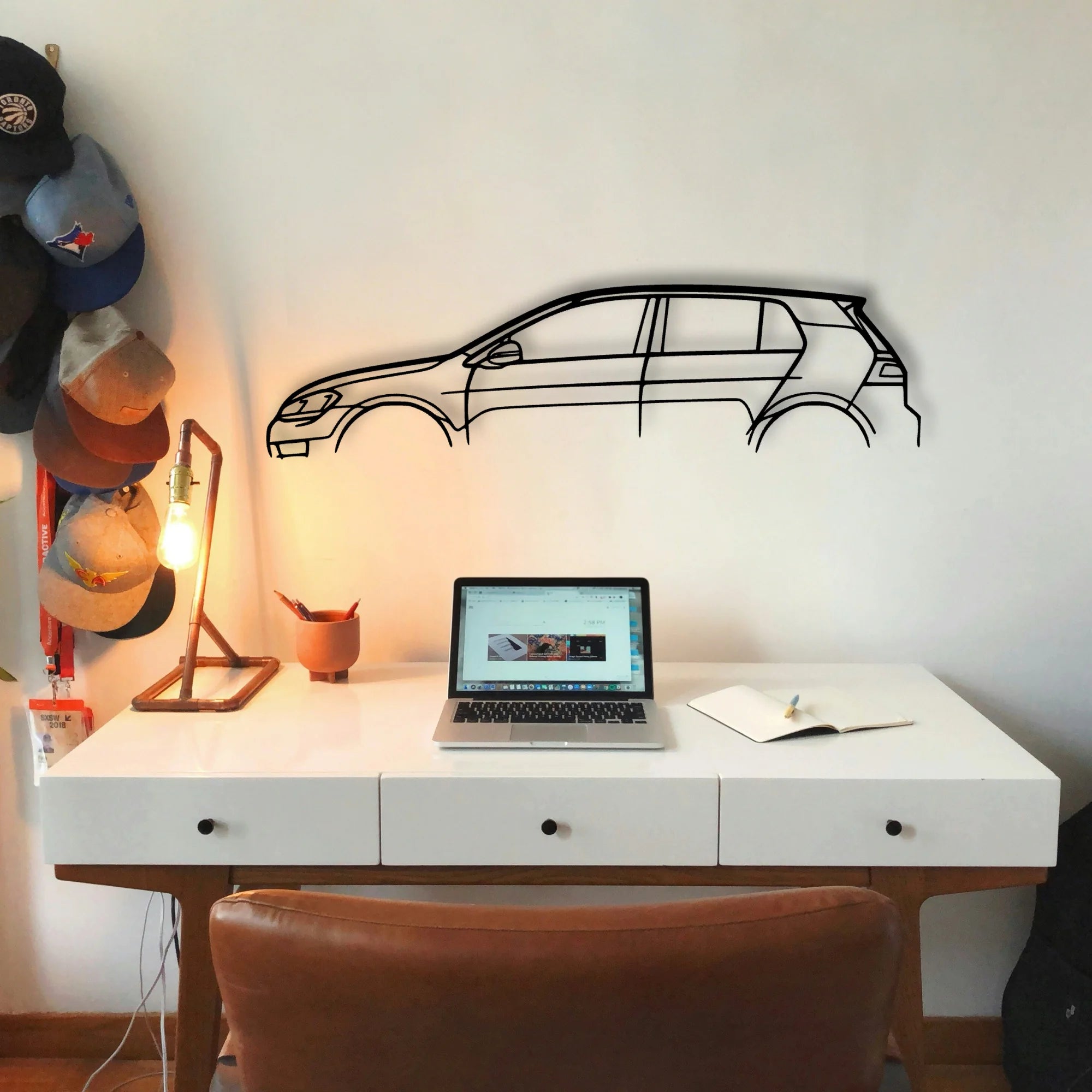 Golf 7 R Classic Silhouette Metal Wall Art - Tinvibe