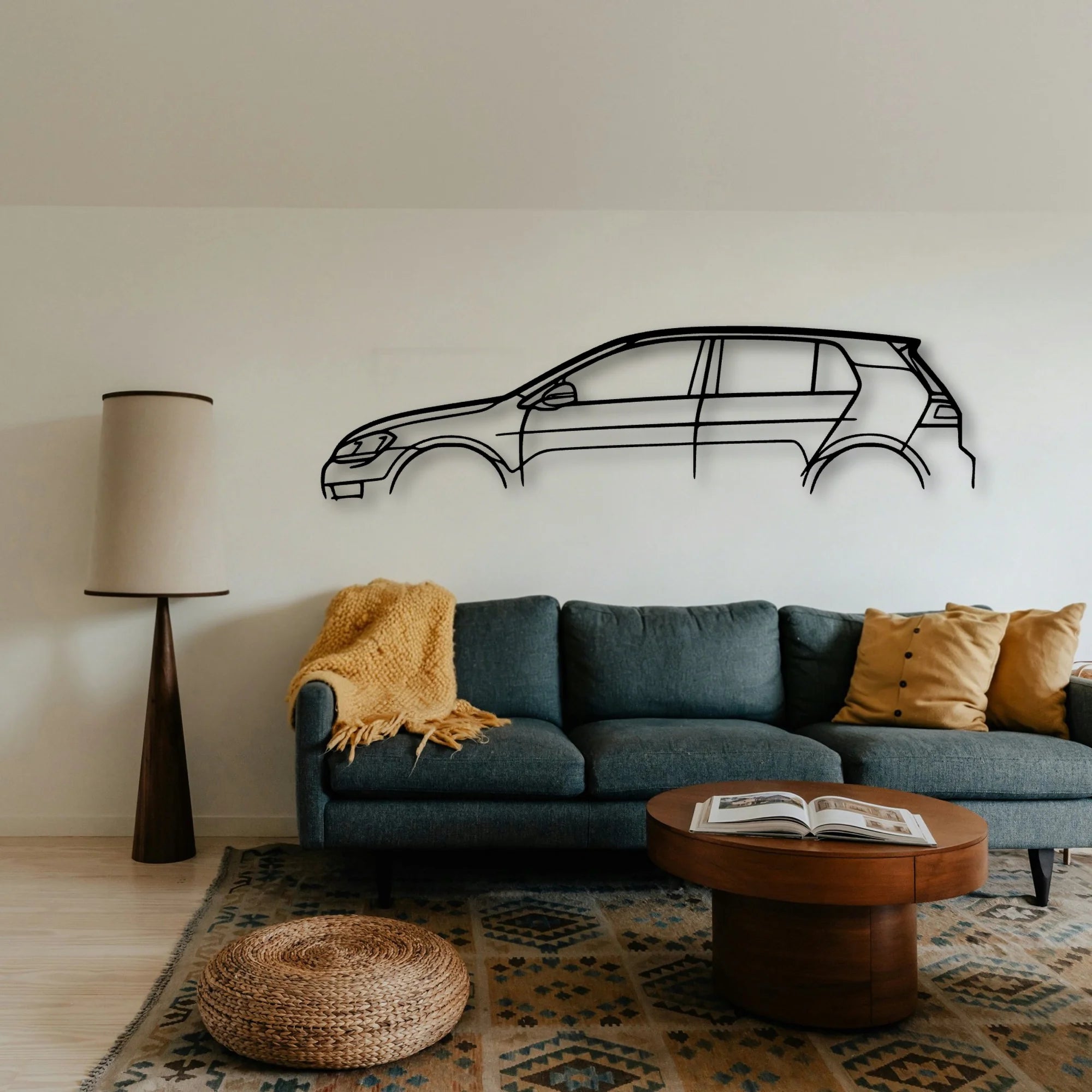 Golf 7 R Classic Silhouette Metal Wall Art - Tinvibe