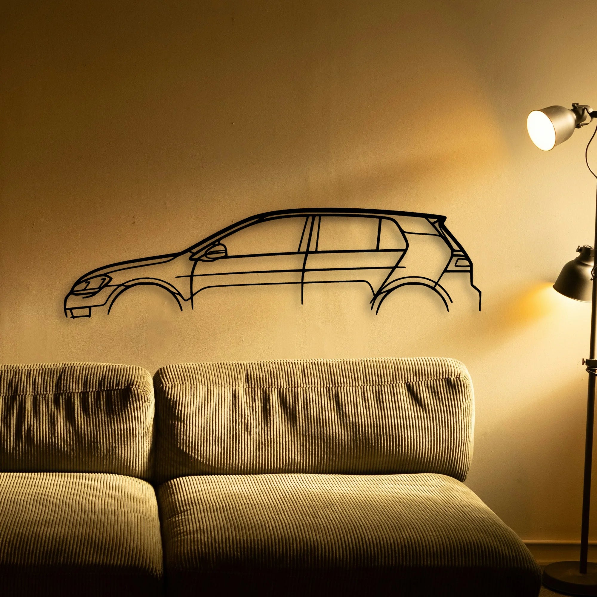 Golf 7 R Classic Silhouette Metal Wall Art - Tinvibe