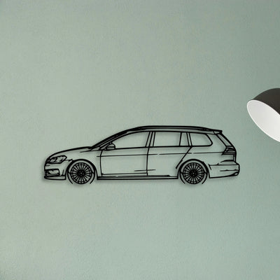 Golf 7 Wagon Classic Silhouette Metal Wall Art - Tinvibe